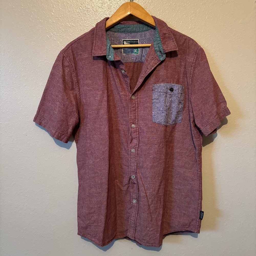 Modern amusement button down tee